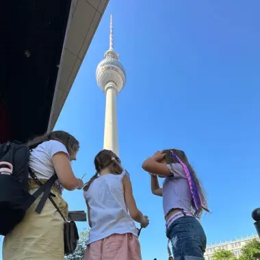 Group looking at map