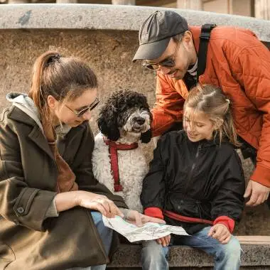 Group looking at map